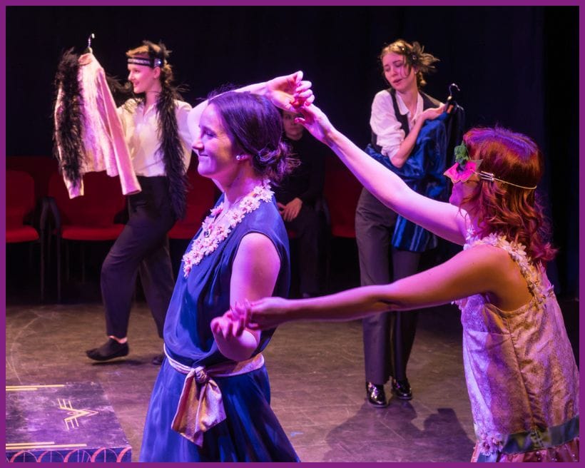 A large party scene from Open House Theatre's production of The Great Gatsby (2026)