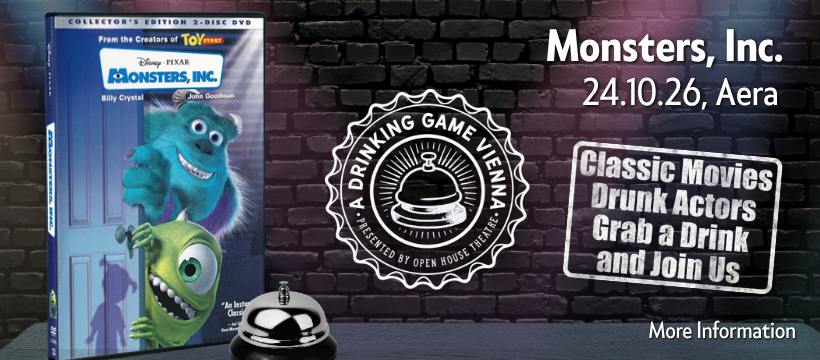 A link to the Drinking Game ticket page, showing the upcoming show.