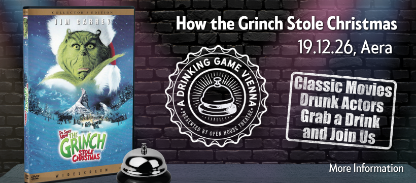 A link to the Drinking Game ticket page, showing the upcoming show.